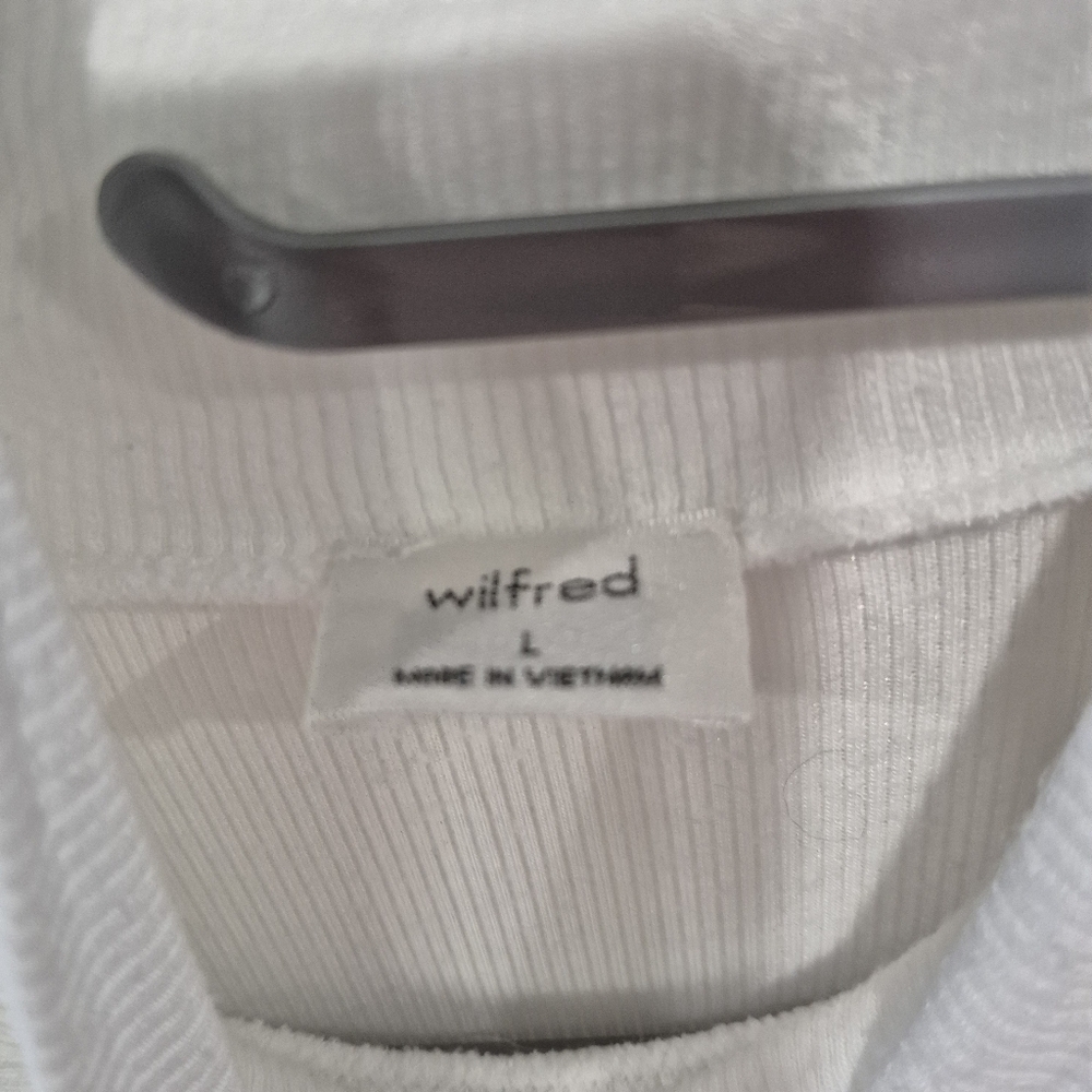 Wilfred Cream Ribbed Modal Long Sleeve Turtleneck Top - Picture 3 of 6